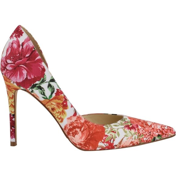 Nine West Women Blooms Floral Polyurethane Closed Pointed Toe Heels Pumps - Picture 5 of 6